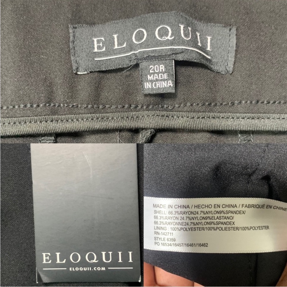 Eloquii Seamed Women’s Black Ponte Ankle Pants Size 20